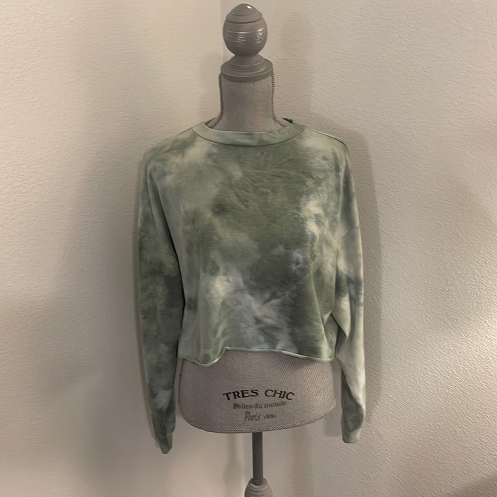 Green Tie Dye crop sweatshirt